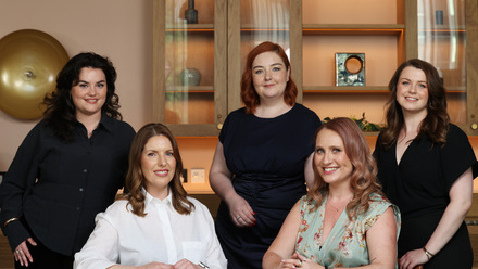 Harris PR's New Corporate Team Seated L-R Niamh McCarrick and Sonia Harris, Standing L-R Eve McSweeney, Vika Hurska and Emma Geraghty.JPG